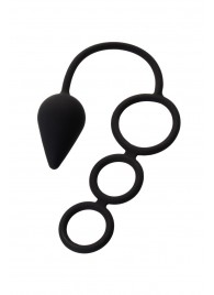 Тройное эрекционное кольцо с анальным хвостом Drop M-size - Erotist Adult Toys - в Сочи купить с доставкой