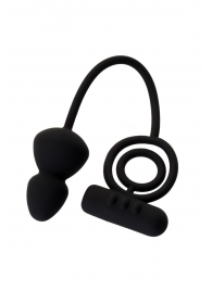 Чёрное эрекционное кольцо с вибростимулятором и анальным хвостом - Erotist Adult Toys - в Сочи купить с доставкой