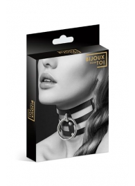 Чёрный тройной чокер с большим кольцом - Bijoux Pour Toi - купить с доставкой в Сочи