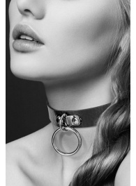 Узенький ошейник из полиуретана с кольцом - Bijoux Pour Toi - купить с доставкой в Сочи