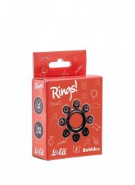 Чёрное эрекционное кольцо Rings Bubbles - Lola Games - в Сочи купить с доставкой