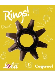 Чёрное эрекционное кольцо Rings Cogweel - Lola Games - в Сочи купить с доставкой