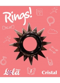 Чёрное эрекционное кольцо Rings Cristal - Lola Games - в Сочи купить с доставкой