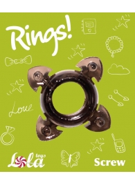 Чёрное эрекционное кольцо Rings Screw - Lola Games - в Сочи купить с доставкой