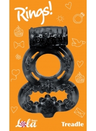 Чёрное эрекционное кольцо Rings Treadle с подхватом - Lola Games - в Сочи купить с доставкой