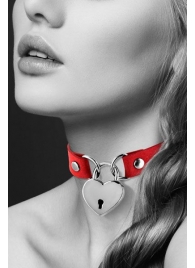 Красный чокер с замком в форме сердца - Bijoux Pour Toi - купить с доставкой в Сочи