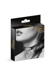 Черный чокер с двумя кольцами - Bijoux Pour Toi - купить с доставкой в Сочи