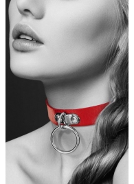 Красный узенький чокер с кольцом - Bijoux Pour Toi - купить с доставкой в Сочи