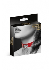 Красный узенький чокер с кольцом - Bijoux Pour Toi - купить с доставкой в Сочи