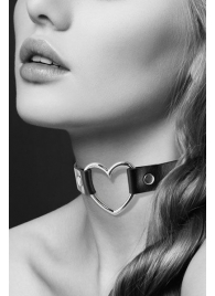 Чёрный чокер с кольцом в форме сердца - Bijoux Pour Toi - купить с доставкой в Сочи