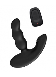 Черный силиконовый стимулятор простаты Levett Nitoc с пультом ДУ - Levett - в Сочи купить с доставкой