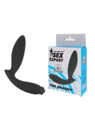 Чёрный вибростимулятор простаты Sex Expert Vibe Pleasure - Sex Expert - в Сочи купить с доставкой
