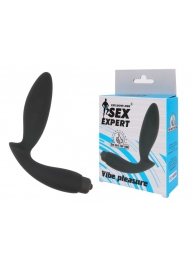 Чёрный вибростимулятор простаты Sex Expert Vibe Pleasure - Sex Expert - в Сочи купить с доставкой