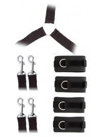 Комплект наручников и поножей LUXURIOUS BED RESTRAINT CUFF SET - Blush Novelties - купить с доставкой в Сочи