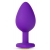 Фиолетовая анальная пробка Bling Plug Large с золотистым стразом - 9,5 см. - Blush Novelties - купить с доставкой в Сочи