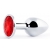 Серебристая анальная пробка с красным стразом - 7,2 см. - Anal Jewelry Plug - купить с доставкой в Сочи
