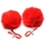 Красные зажимы на соски с помпонами Pom Pom - XR Brands - купить с доставкой в Сочи