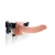 Телесный полый страпон с вибрацией Vibrating Hollow Strap-On with Balls - 24 см. - Pipedream - купить с доставкой в Сочи