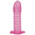 Гелевая розовая насадка с шипами - 12 см. - Toyfa Basic - в Сочи купить с доставкой