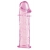 Гладкая розовая насадка с усиками под головкой - 12,5 см. - Toyfa Basic - в Сочи купить с доставкой