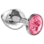 Большая серебристая анальная пробка Diamond Pink Sparkle Large с розовым кристаллом - 8 см. - Lola Games - купить с доставкой в Сочи