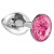 Малая серебристая анальная пробка Diamond Pink Sparkle Small с розовым кристаллом - 7 см. - Lola Games - купить с доставкой в Сочи