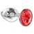 Малая серебристая анальная пробка Diamond Red Sparkle Small с красным кристаллом - 7 см. - Lola Games - купить с доставкой в Сочи
