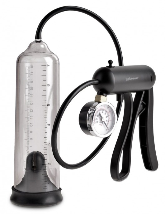 Вакуумная мужская помпа с датчиком давления Pro-Gauge Power Pump - Pipedream - в Сочи купить с доставкой