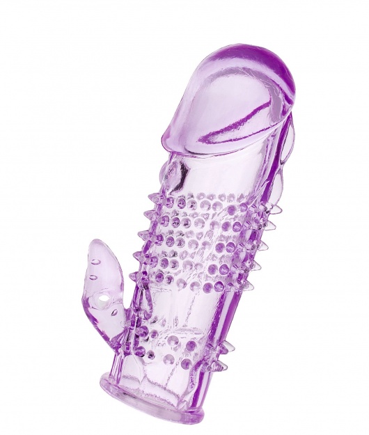 Фиолетовая насадка с коготком и шипами - 13 см. - Toyfa Basic - в Сочи купить с доставкой