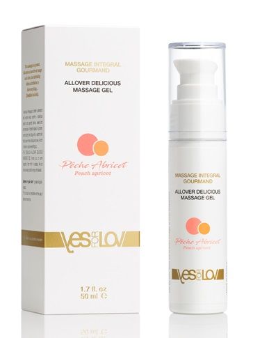 Универсальный массажный гель-смазка Allover Delicious Massage Gel с ароматом персика и аброкоса - 50 мл. - YESforLOV - купить с доставкой в Сочи