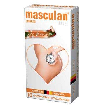 Розовые презервативы Masculan Ultra Long Pleasure с колечками, пупырышками и продлевающим эффектом - 10 шт. - Masculan - купить с доставкой в Сочи