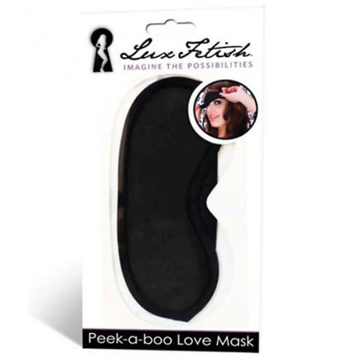 Черная маска на глаза Peek-a-Boo - Lux Fetish - купить с доставкой в Сочи