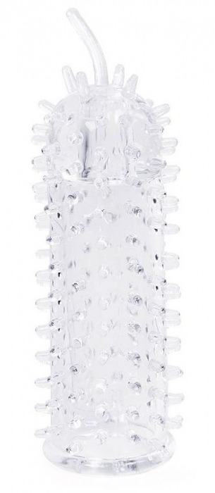 Закрытая рельефная насадка Crystal sleeve с усиками - 12 см. - Erowoman-Eroman - в Сочи купить с доставкой