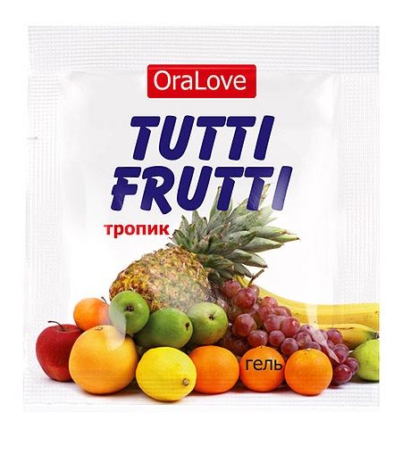 Пробник гель-смазки Tutti-frutti со вкусом тропических фруктов - 4 гр. - Биоритм - купить с доставкой в Сочи