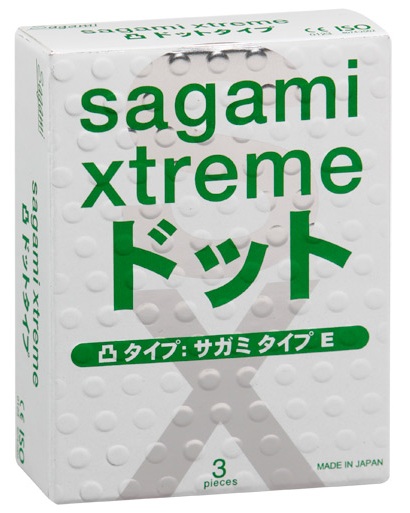 Презервативы Sagami Xtreme SUPER DOTS с точками - 3 шт. - Sagami - купить с доставкой в Сочи