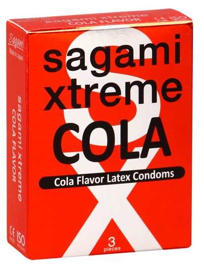 Ароматизированные презервативы Sagami Xtreme COLA - 3 шт. - Sagami - купить с доставкой в Сочи