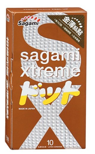 Презервативы Sagami Xtreme FEEL UP с точечной текстурой и линиями прилегания - 10 шт. - Sagami - купить с доставкой в Сочи
