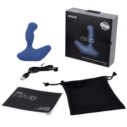 Синий вибромассажер простаты NEXUS REVO 2.0 с вращающейся головкой - Nexus Range - в Сочи купить с доставкой