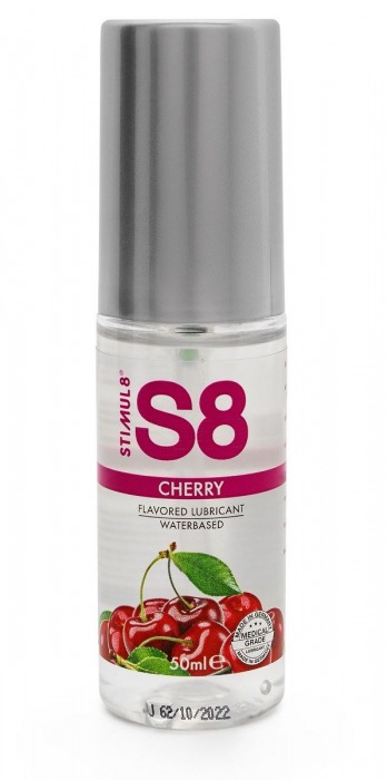 Смазка на водной основе S8 Flavored Lube со вкусом вишни - 50 мл. - Stimul8 - купить с доставкой в Сочи