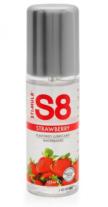 Смазка на водной основе S8 Flavored Lube со вкусом клубники - 125 мл. - Stimul8 - купить с доставкой в Сочи