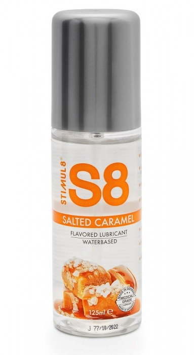 Смазка на водной основе S8 Flavored Lube со вкусом соленой карамели - 125 мл. - Stimul8 - купить с доставкой в Сочи