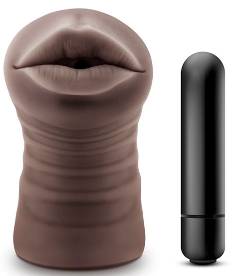 Коричневый мастурбатор-ротик Heather - Blush Novelties - в Сочи купить с доставкой