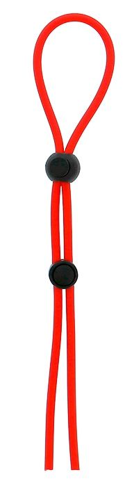 Красное лассо на пенис с двумя бусинами STRETCHY LASSO CAGE - Dream Toys - в Сочи купить с доставкой