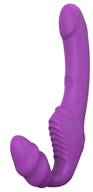 Фиолетовый безремневой вибрострапон DOUBLE DIPPER - Dream Toys - купить с доставкой в Сочи