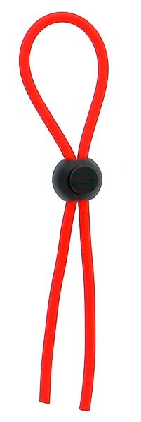 Красное эрекционное лассо с одной бусиной-утяжкой STRETCHY THIN LASSO - Dream Toys - в Сочи купить с доставкой