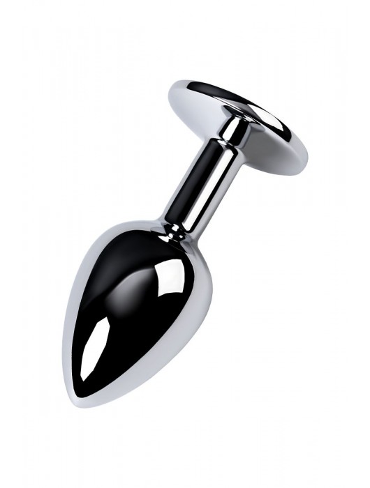 Серебристая конусовидная анальная пробка с фиолетовым кристаллом - 7 см. - ToyFa - купить с доставкой в Сочи