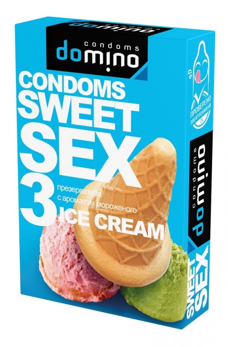 Презервативы для орального секса DOMINO Sweet Sex с ароматом мороженого - 3 шт. - Domino - купить с доставкой в Сочи