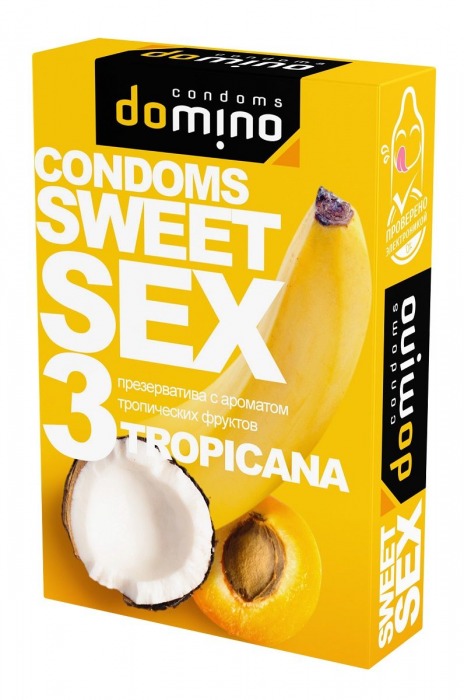Презервативы для орального секса DOMINO Sweet Sex с ароматом тропических фруктов - 3 шт. - Domino - купить с доставкой в Сочи