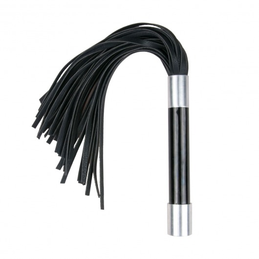 Черная плеть Easytoys Flogger With Metal Grip - 38 см. - Easy toys - купить с доставкой в Сочи