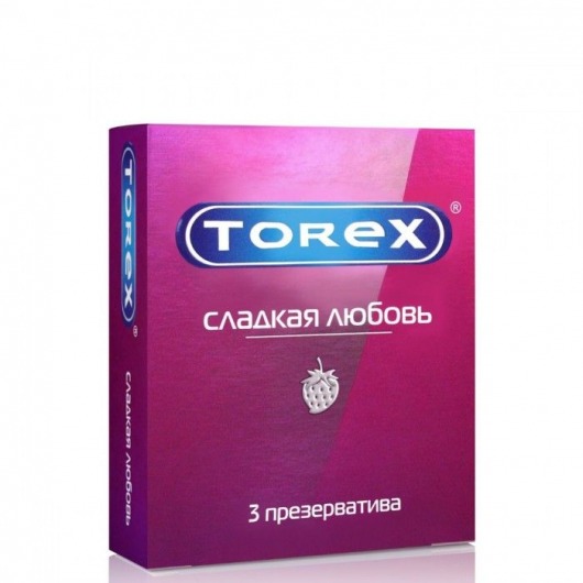Презервативы Torex  Сладкая любовь  с ароматом клубники - 3 шт. - Torex - купить с доставкой в Сочи